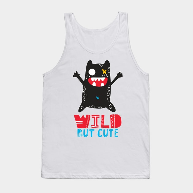Wild But Cute Monster Kids Toddler Tank Top by August Design